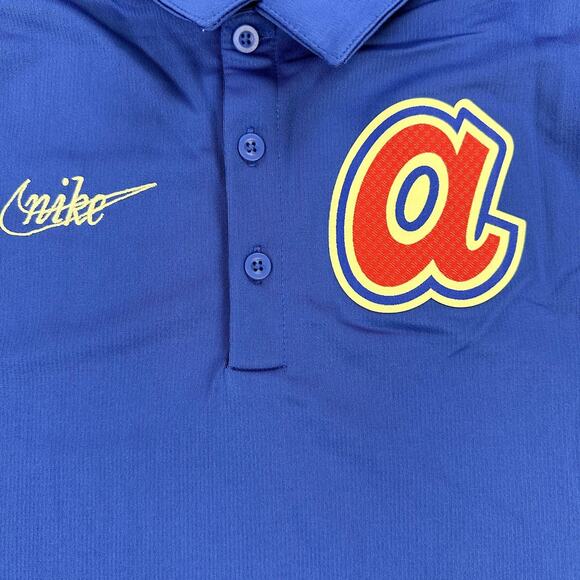 Atlanta Braves Polo Shirt Mens Small Baseball Cooperstown Collection Nike DriFit - Picture 4 of 12